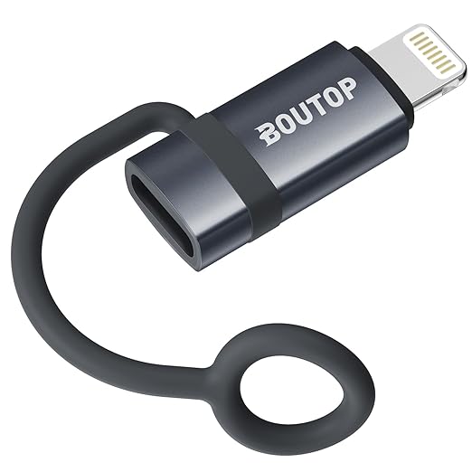 [MFi Certified] USB C to Lightning Adapter, Type C to Lightning Adapter Support 36W PD Fast Charging Compatible with iPhone iPad Dark Gray