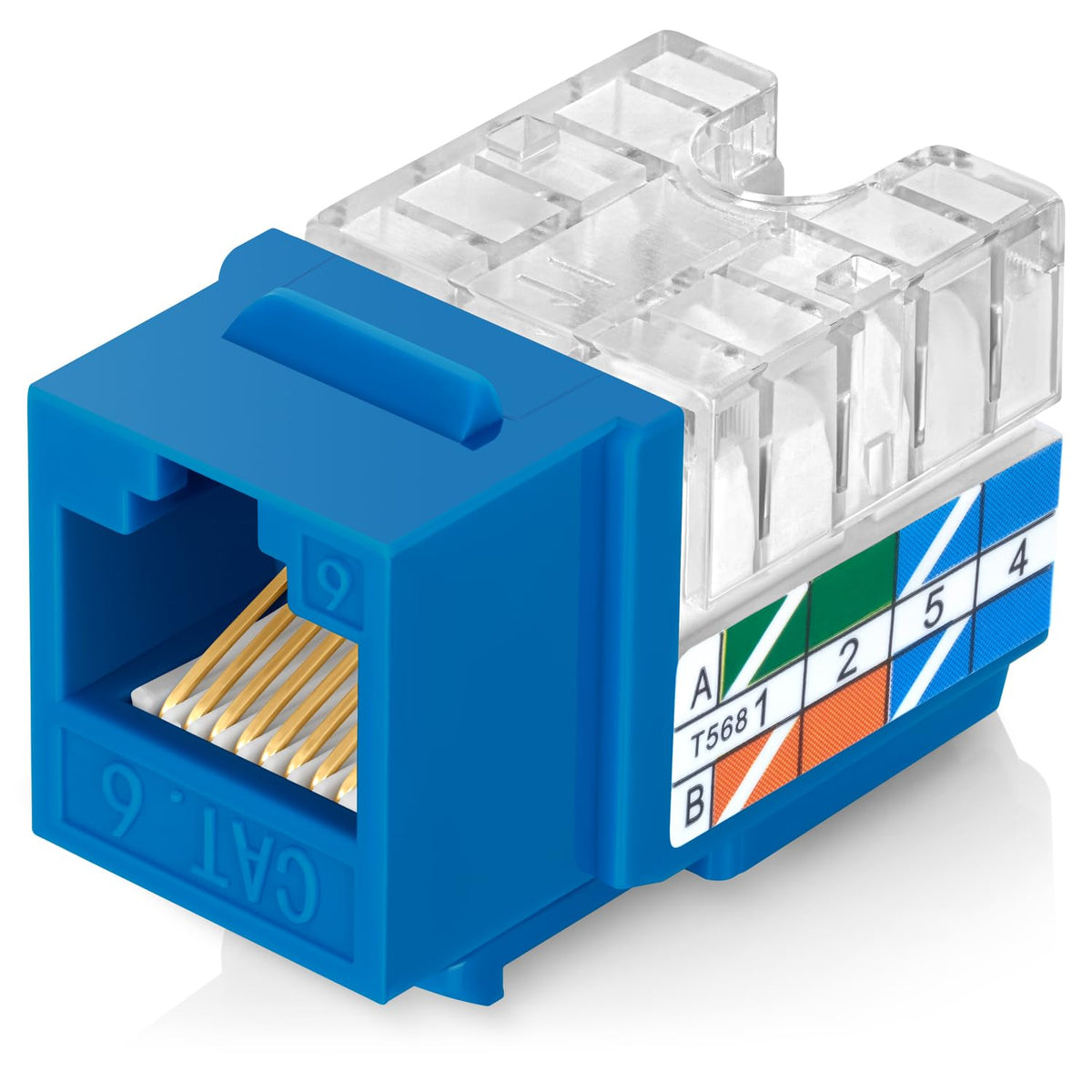Everest 90 Degree RJ45 Cat6A Keystone Jacks Slim Profile 20-Pack Yellow