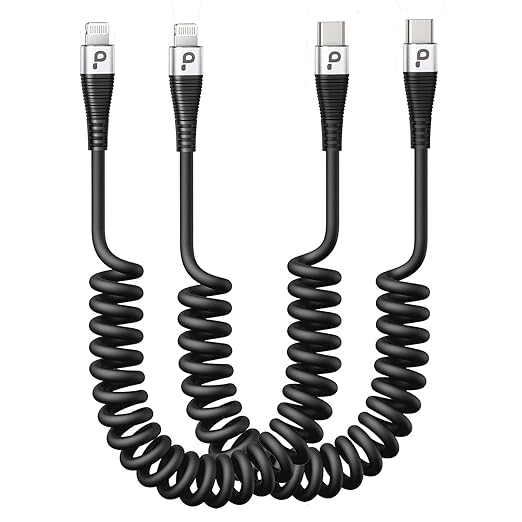 USB Type C to Lightning Cable 3FT 2Pack Coiled iPhone Charger Fast Charging
