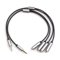 REXUS Grey 2-Pack 3.5mm Y Splitter Stereo Audio Cable 4-Pole Male to 2 Female for Headphone, Headset Splitter Adapter Extension Aux Cable, Compatible MobilePhone and New Version Laptop(M22F35Gx2)