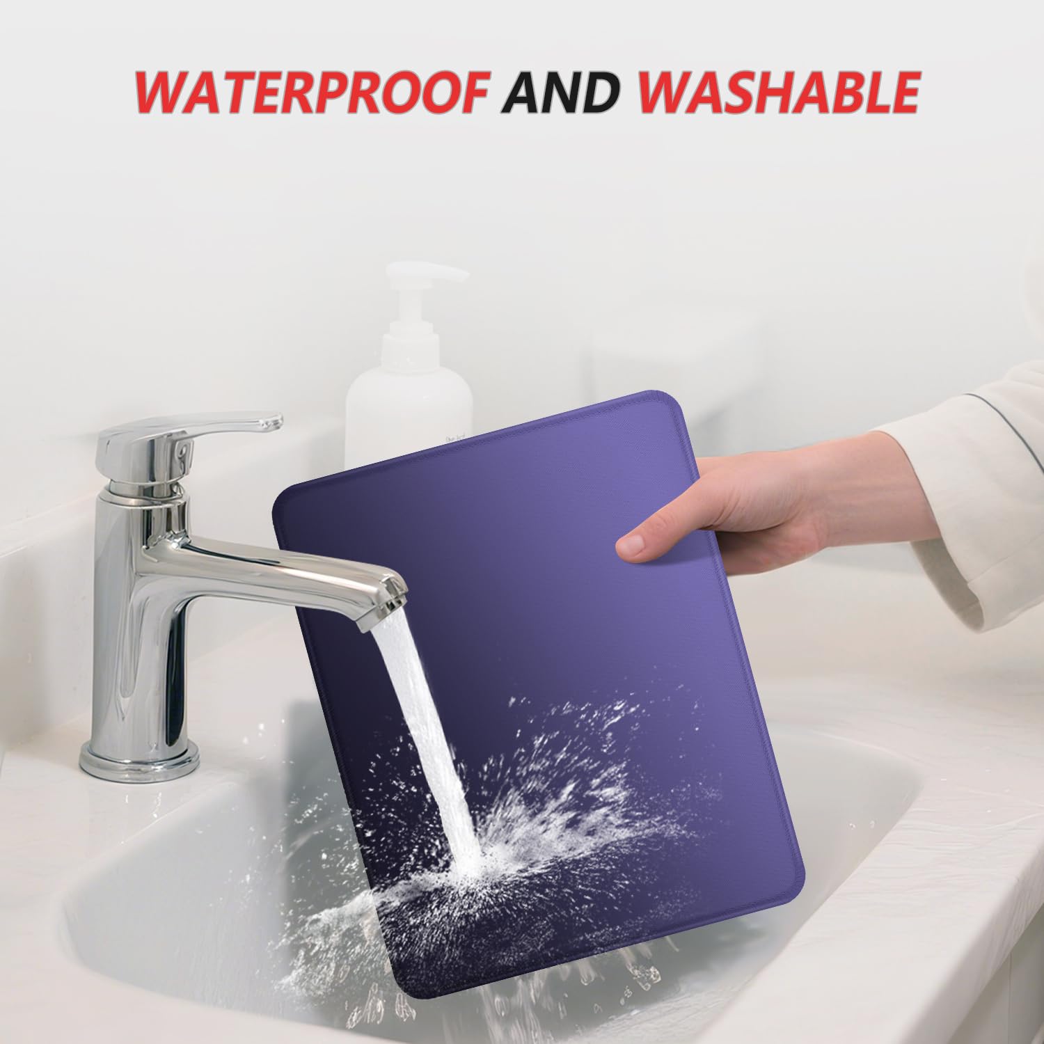 ITNRSIIET Mouse Pad Non-Slip Rubber Base Smooth Surface Stitched Edges Waterproof Durable Compatible with All Mice for Office & Gaming, Desk Accessory, 10.2x8.3x0.12 inch, Violet Gradient