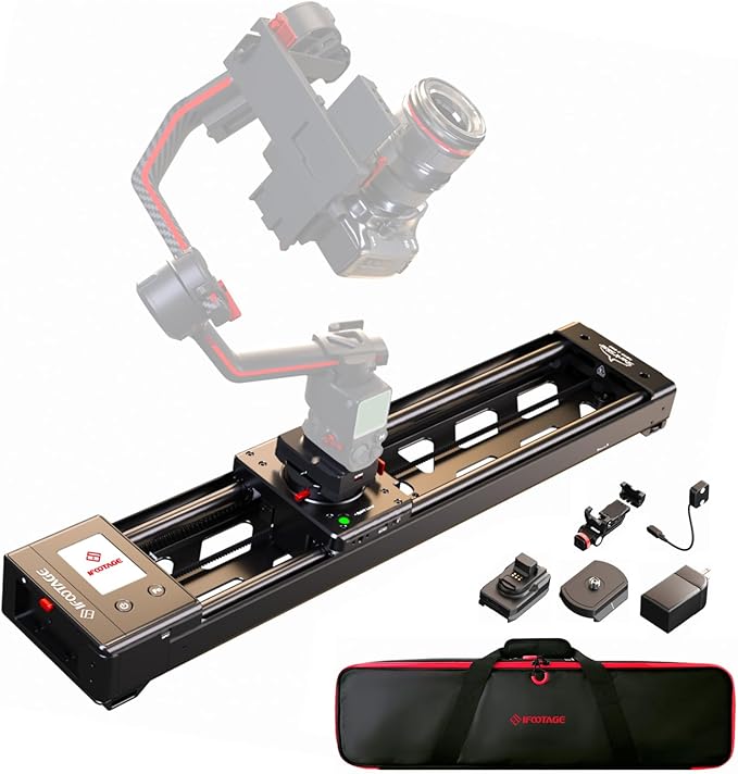 IFOOTAGE Shark Slider Nano II 660 Motorized Camera Slider - 26" Multi-Axis Pan Slider for DJI RS 2/RS3 Pro/RS 4/RS 4 Pro Gimbals, 15.4lbs Payload, 360° Panoramic, 6 Modes, Phone/Camera Compatible