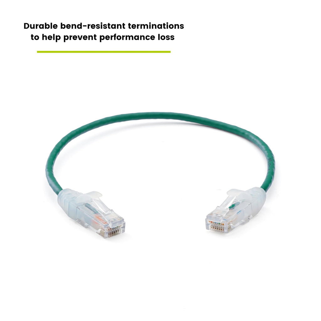 TRUECABLE Cat6 Component Rated Patch Cable, Unshielded (U/UTP), 1ft, Green, 28AWG Stranded Pure Copper, Snagless 10G High-Speed Ethernet Cable, PoE++ 4PPoE 100W, UL Listed, RoHS-3, 1 Pack