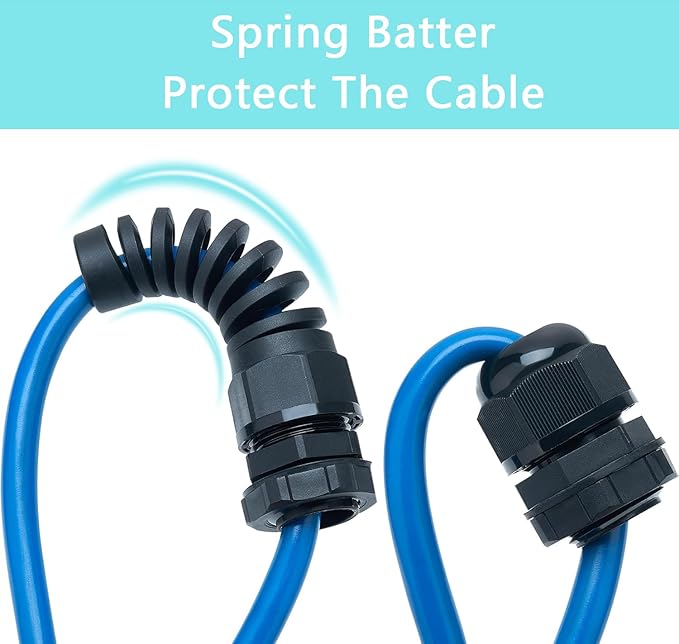 6 Pcs Waterproof Cable Gland,PG13.5(NPT 1/2) Thread(6-12mm), Made of PA66 Material,waterproof wire grommet Strain Relief Cord Connectors,Suitable for Various Electrical Installations