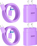 Phone 16 15 Charger Fast Charging,16 Pro Charger,30W USB-C Fast Charger Block & 6.6Ft USB C to C Fast Charging Cord for Phone 16 15 Pro/16 15 Pro Max/15 Plus,Pro 12.9,Samsung Galaxy S24 Ultra,Purple