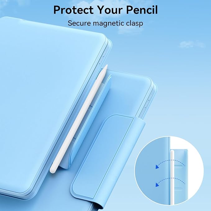 for iPad 9th Generation Case with Keyboard,Magic Style Keyboard Case for iPad 9th/8th/7th Gen 10.2 inch - Floating Cantilever Magnetic Stand Multi-Touch Trackpad (Sky Blue)