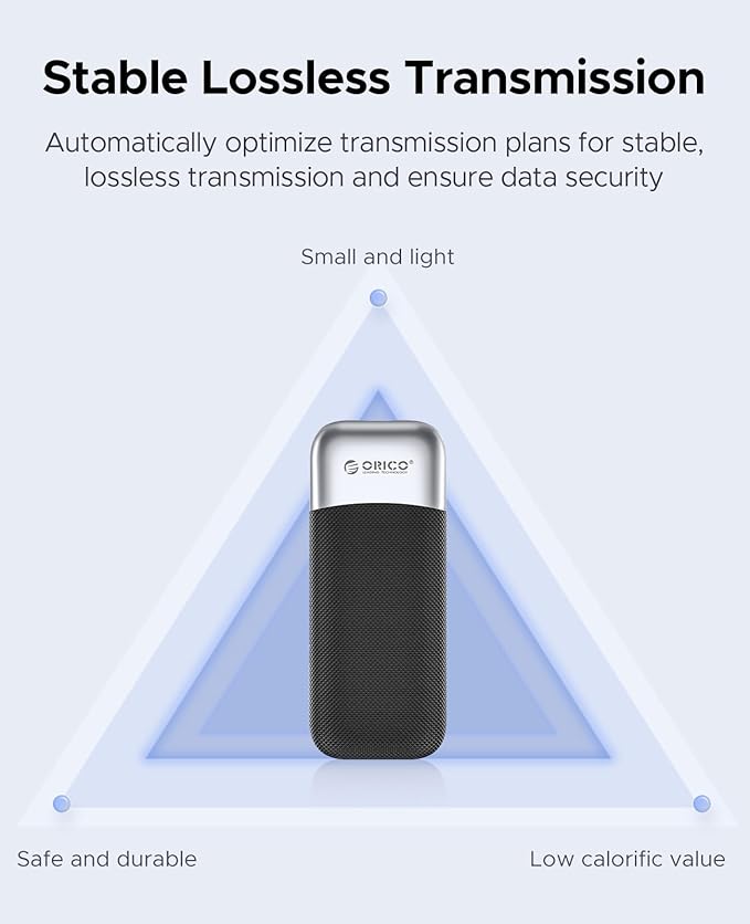 ORICO 1TB Portable SSD, Up to 1050MB/s, Compact with 2 in 1 USB C & A Cable, External Solid State Drives, Reliable Storage for USB C Smartphone, Tablet, PC - M10PRO