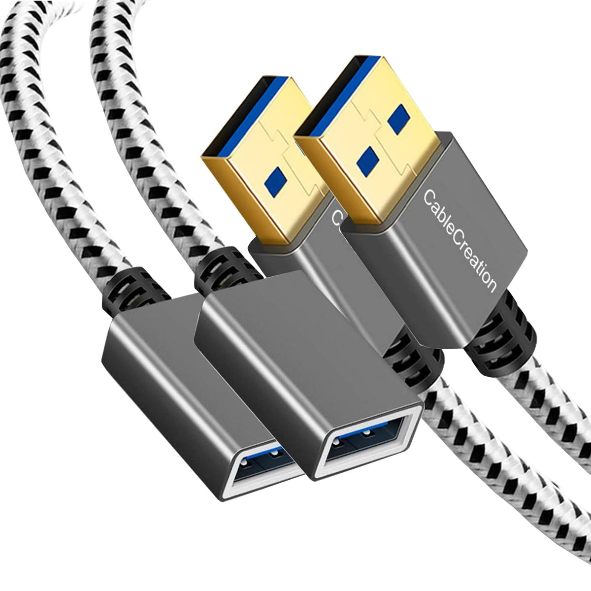 CableCreation Short USB 3.0 Extension Cable 1FT, Left Angle Extender Cord