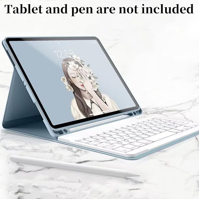 for iPad 9.7 inch 6th/5th Generation, Air 2, Air, iPad Pro 9.7 Keyboard Case with Mouse and Rainbow Backlit Detachable Bluetooth Keyboard Cover,Dark Green+Black