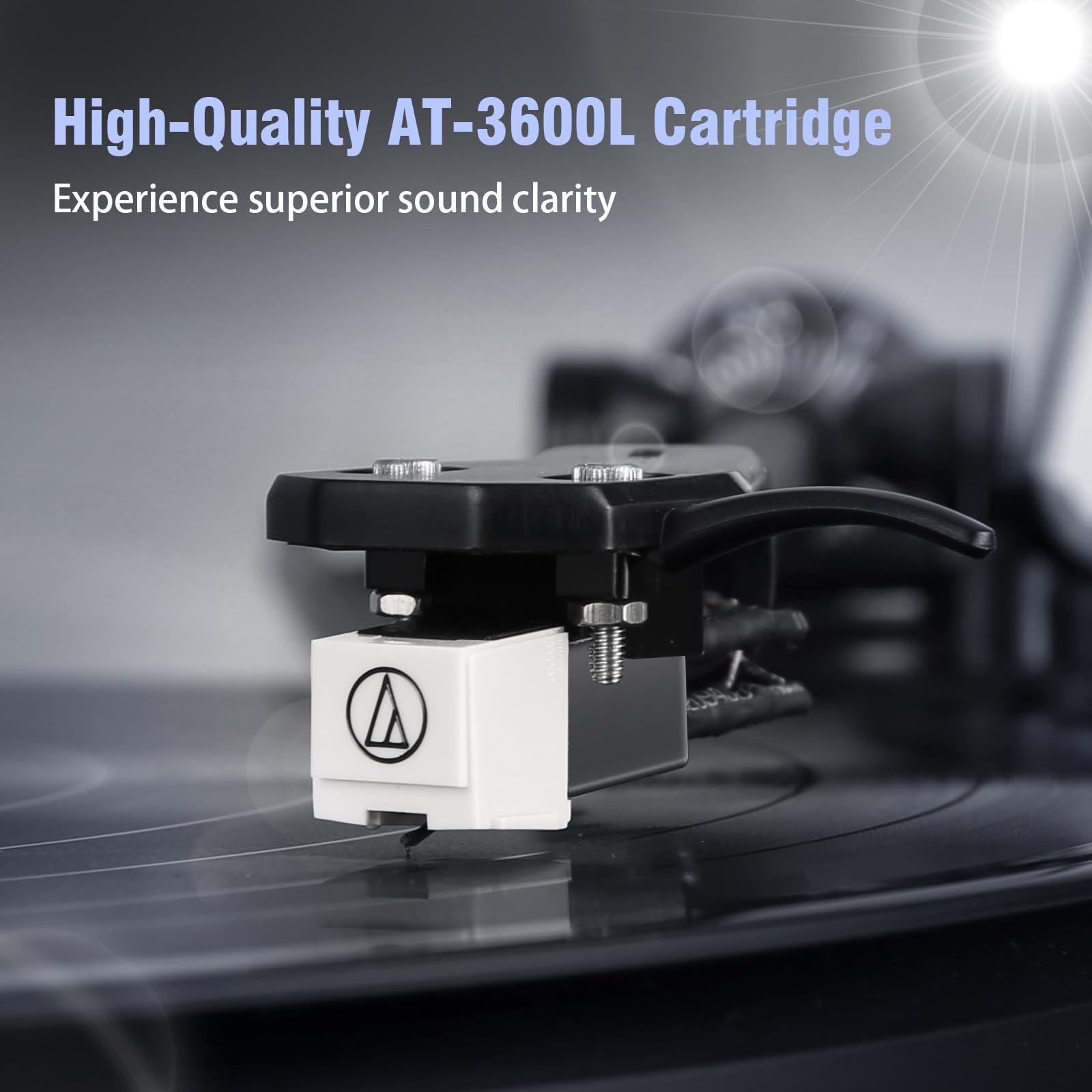 1 BY ONE HiFi Vinyl Record Player with Bluetooth Input, Piano Lacquer Grey