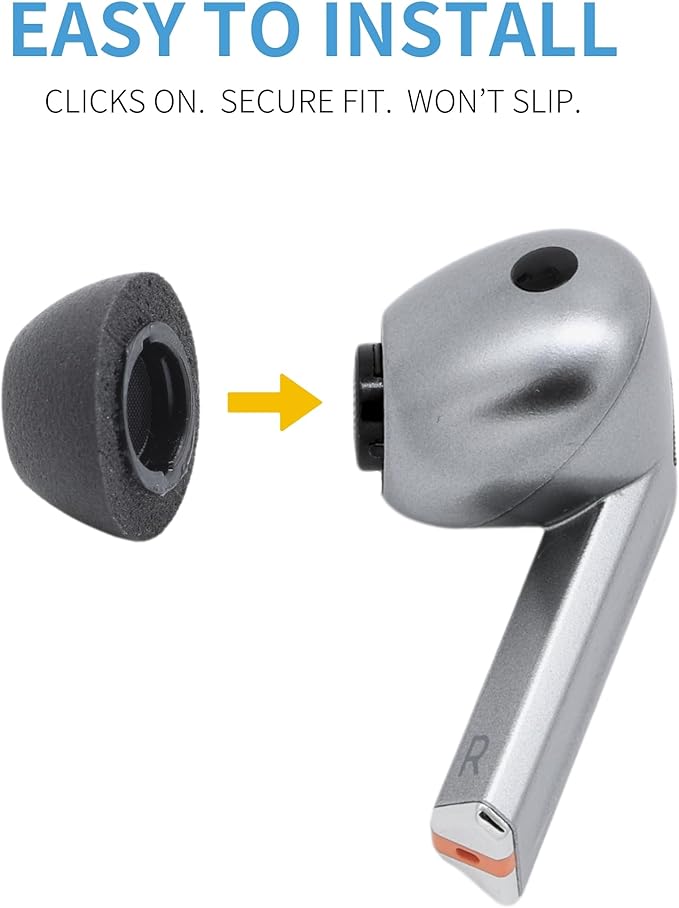 Comply TrueGrip | Premium Memory Foam Replacement Earbud Tips for Samsung Galaxy Buds3 Pro | Enhanced Comfort, Secure Fit, Superior Noise Isolation, Removal & Cleaning Tool | Black (S/M/L) (3 Pairs)