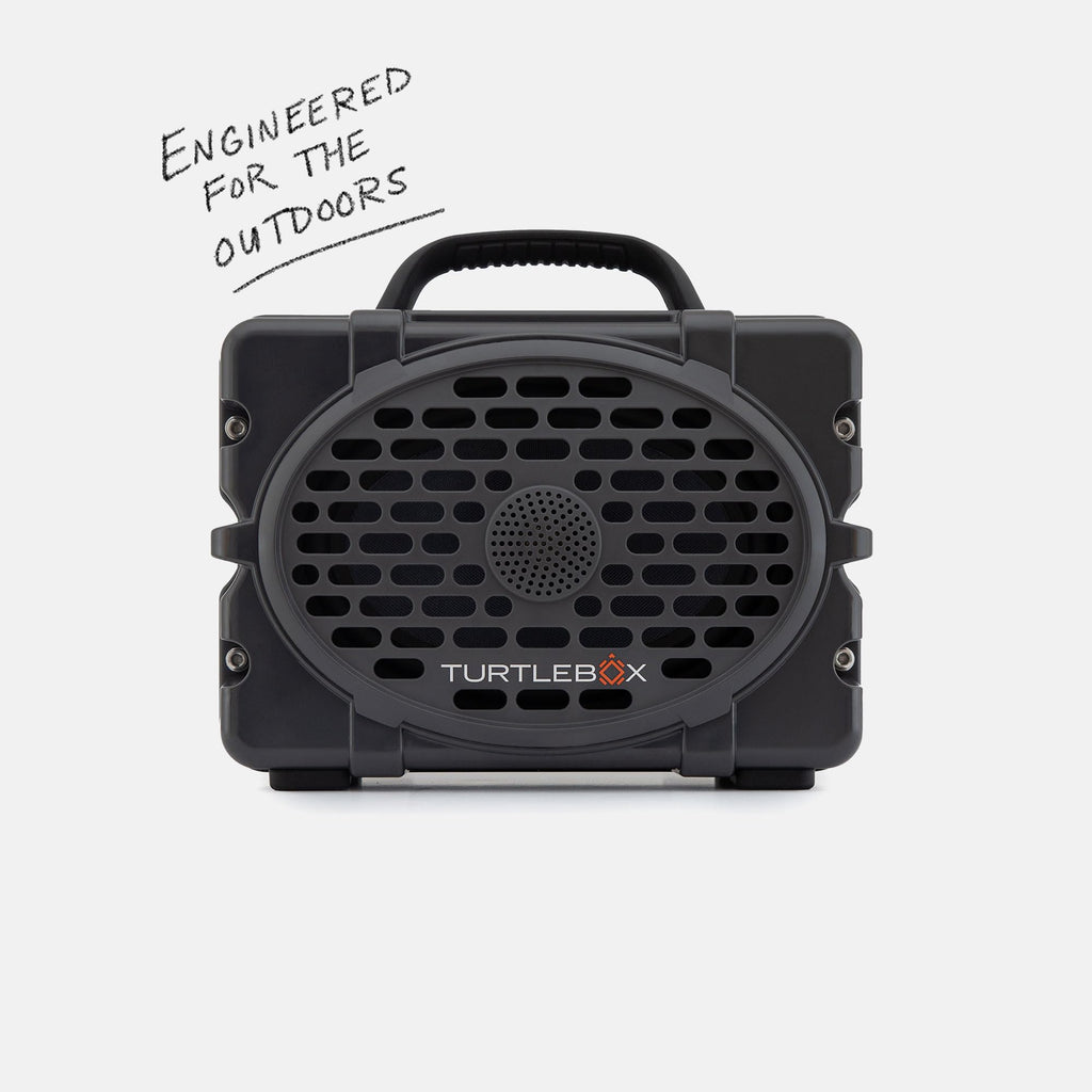 Turtlebox Original Gen 3 Outdoor Bluetooth Speaker, Gray/Electric Blue