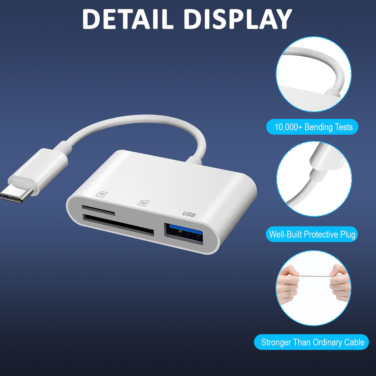 Vrllinking USB-C SD Card Reader for iPhone 15/16/iPad/MacBook,Plug and Play