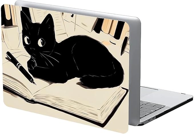 Compatible with MacBook Air 13.3 13.6 Inch Case 2022 2021 2020 2019 Plastic Hard Shell Case Cover,13.3 Pro(A1706/A1708/A1989/A2159/A2289/A2338), Black Cat