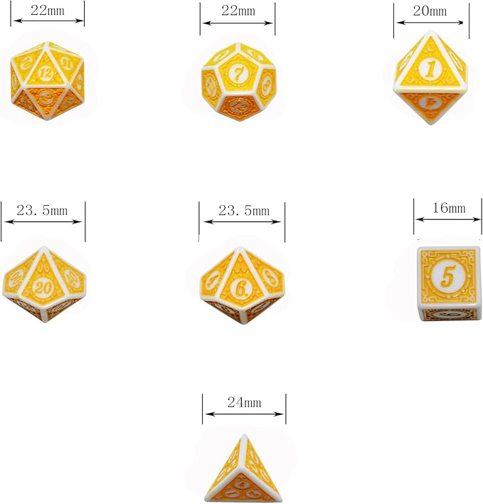 SmartDealsPro Retro Polyhedral Dice Sets with Pouches for D&D DND RPG MTG Dungeon and Dragons Table Board Roll Playing Games D4 D6 D8 D10 D% D12 D20