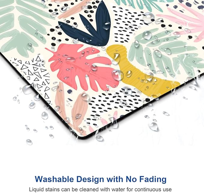 Mouse Pad, Abstract Leaves Mouse Pad, Square Mouse Mat Waterproof Non-Slip Rubber Base Mouse Pads