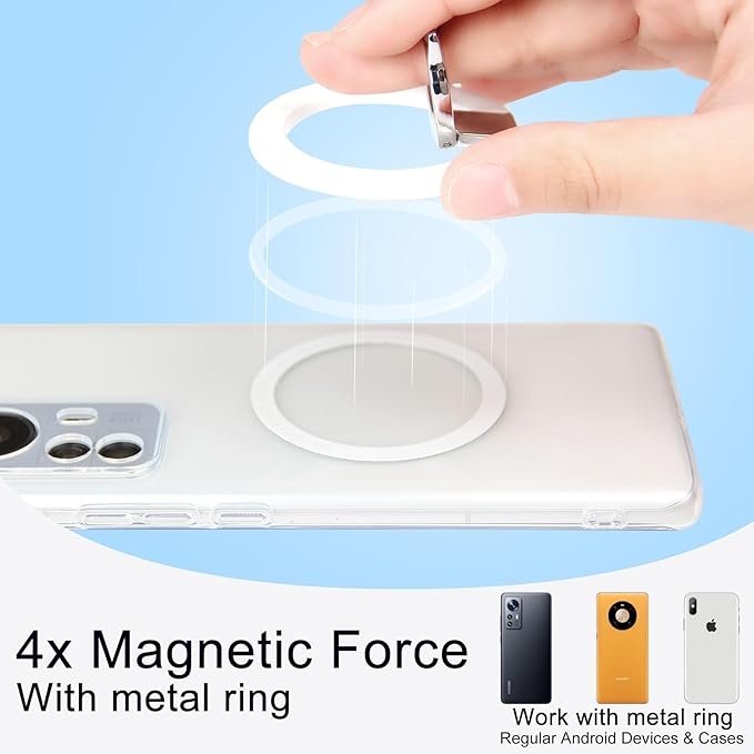 Magnetic Phone Grip for MagSafe, EI Sonador Magnet Phone Ring Holder, Removable, Compatible with iPhone 14 Plus 13 12 Pro Max Mini (Black)