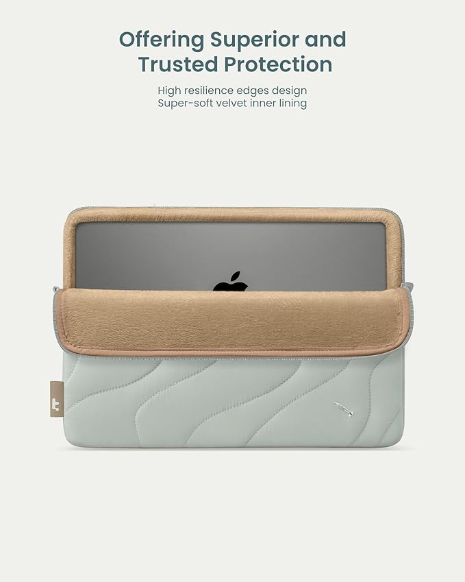 tomtoc 360 Protective Puffy Laptop Sleeve for 15-inch MacBook Air M4/A3241 2025, M3/A3114 2024, M2/A2941 2023, 15-inch Surface Laptop 7th(Copilot+ PC)/6/5/4/3, Quilted Puffer Soft Computer Case Bag