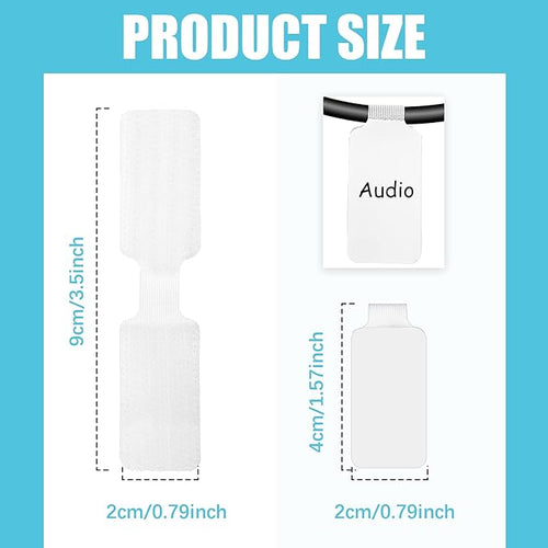 60 Pieces White Cable Wire Label Cord Tag for Charger, Self Adhesive