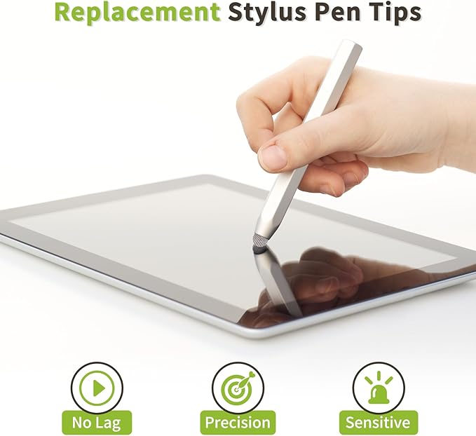 MECCANIXITY 10Pcs Replacement Fiber Mesh Tips for Stylus Pens 9mm Suitable for Capacitive Touch Screen,High Sensitivity,Soft,No Scratch Screen Pen Tip