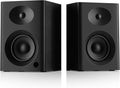 Bookshelf Speakers with Deep Bass, 80W Peak Output HiFi Gaming Computer Speakers, 4" Desktop Audio System for Home Office Desktop PC, Home Entertainment, Turntable, Pair, Black