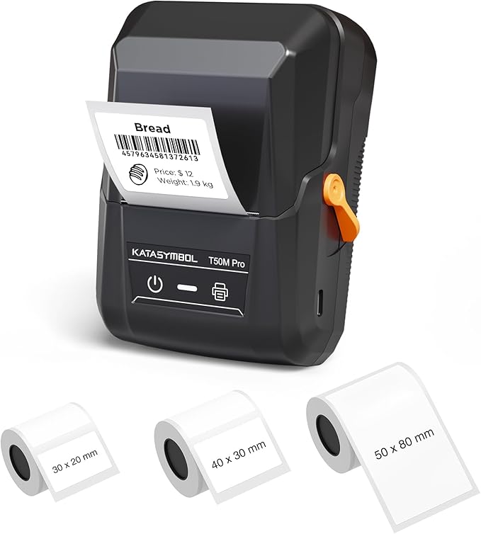 SUPVAN T50M Pro Bluetooth Label Maker Machine with 3 Tapes, Wide Waterproof Label, Versatile App with 40 Fonts and 650+ Icons, Inkless Labeler for Home, Kitchen, School, Office Organization, Black