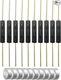 10pcs Plastic Reed Switch Reed Contact Normally Open (N/O) Magnetic Induction Switch (2.5mm×14mm) with 10pcs Small Multi-Use Round Magnets