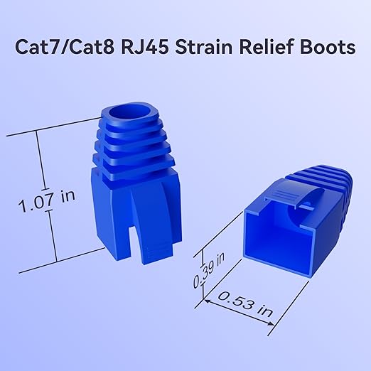 CableGeeker 100-Pack Cat7 / Cat8 RJ45 Strain Relief Boots, RJ45 Boot, Cat 6 Boot, Cat6 Ethernet Boots, Suitable for 8.5mm(0.33in) Ethernet Cables (Square-Press Black)