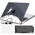 MecBevia Compatible with 2026 M5 MacBook Air 15 inch Case, 2026 2025-2023 M5 A3448 M4 A3241 M3 A3114 M2 A2941, Keyboard Cover, Screen Protector, Webcam Cover & Type-C OTG, Astronauts Stars