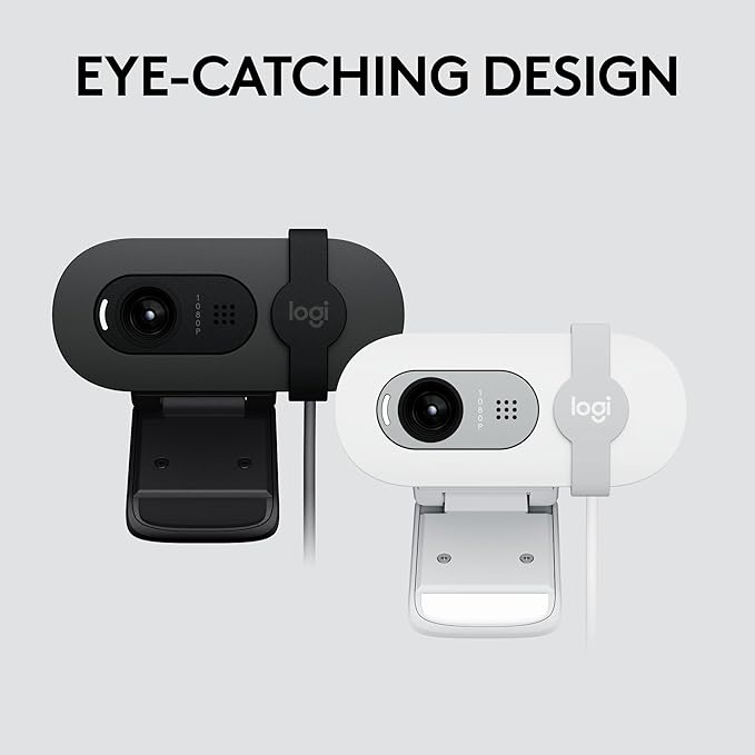 Logitech Brio 101 Full HD 1080p Webcam for Meetings, Streaming, Desktop, Laptop, PC - Built-in Mic, Shutter, USB-A, Teams, Zoom - Black