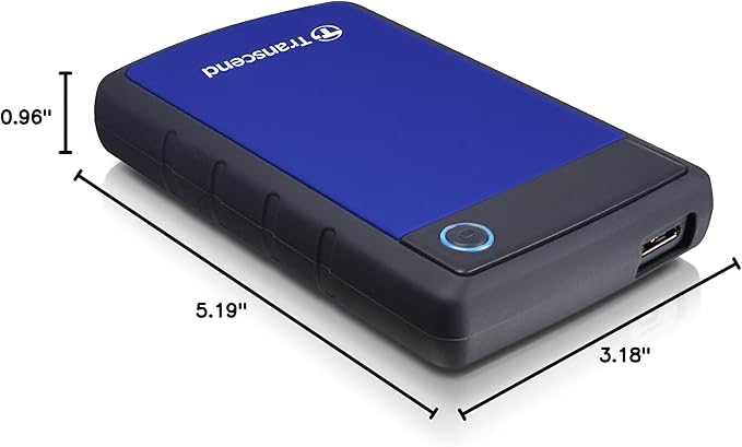 Transcend 4TB External Hard Drive, for PS4/PC/Mac/Desktop/Laptop/Xbox One/Xbox 360, USB3.1Gen1 (5Gbps) Type-A Portable HDD, One Touch Auto-Backup, Shock Resistant, Three-Stage Shock Protection System