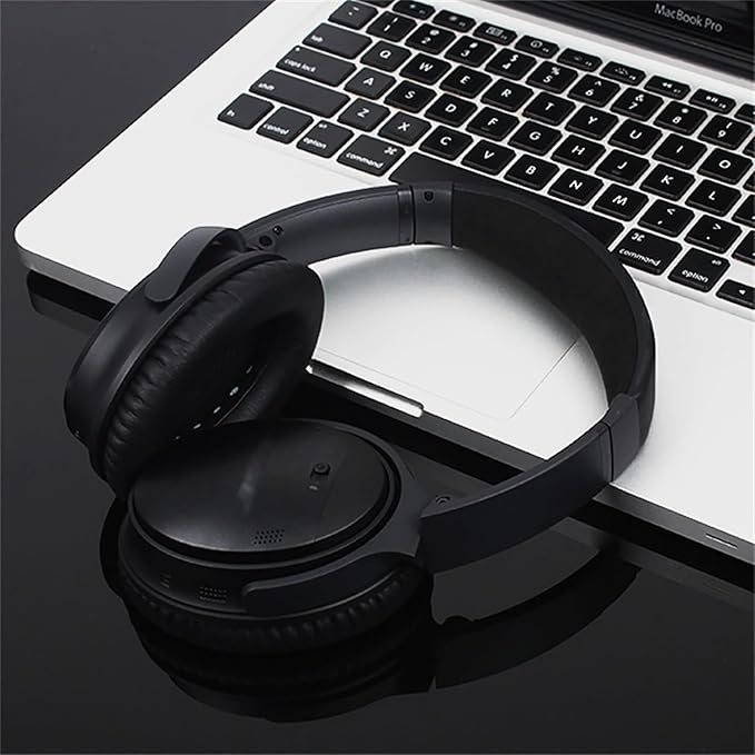 Replacement Ear Pads for Bose QuietComfort 35 35 II 15 25(qc 35 25 15/QC35 ii), Headphone Ear Covers, High Density Memory Cotton, Soft Leather, Adaptive Noise Isolation Headphones Pads Cushions