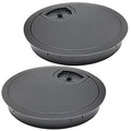 Desk Grommet 2-3/8" (60 mm), Desk Cord Hole Cover, Cable Grommet Metal Zinc Alloy Materilal, Desk Hole Grommet for Office and Home Table Cable, Detachable Cable Cord Organizer (Flat Black 2 Pcs)