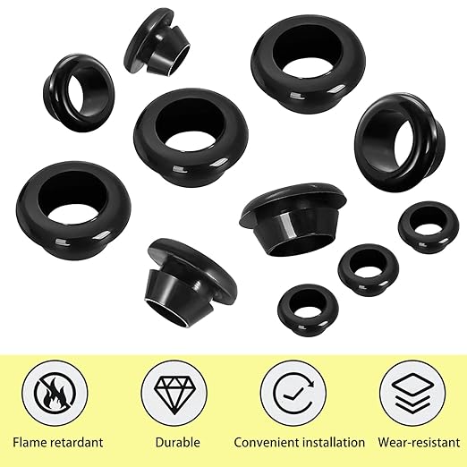 Qrity 9 PCS Rubber Grommets Cable Railing, Car Grommet, Cable Railing Protective Sleeves for Metal Posts, ID 25mm Mount Dia 30mm