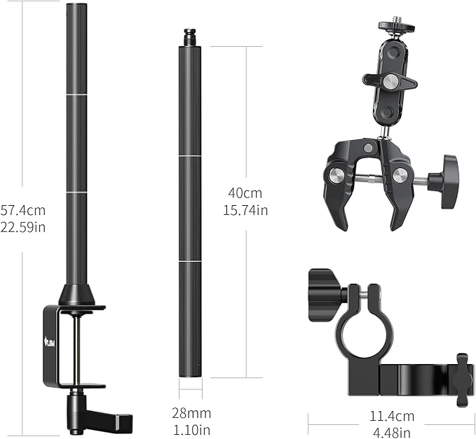 JUSMO LS15 Desk Overhead Camera Mount Rig Top-Down Shots, Professional Aluminum Tabletop Multi-Device Mount Platform for Product Photography/Video Making/Picture Taking/Live Stream and More