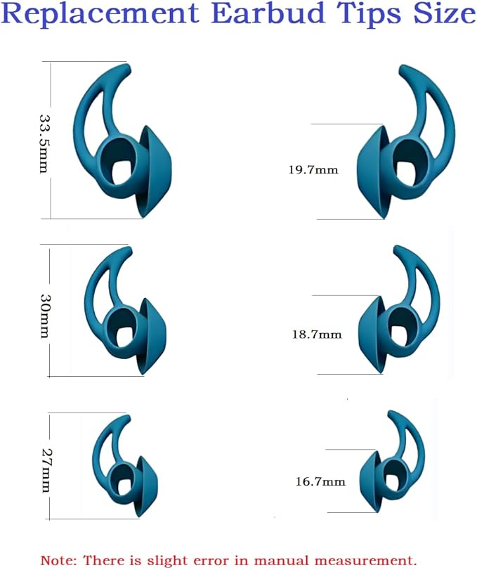 3 Pairs Large Earbud Tips Compatible with Bose QuietComfort and Sport Earbuds
