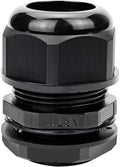 XHF 5 Pcs 1" IP68 Strain Relief Nylon Cord Grip Waterproof NPT Cable Glands Adjustable UL Listed and RoHS Compliant (Black)