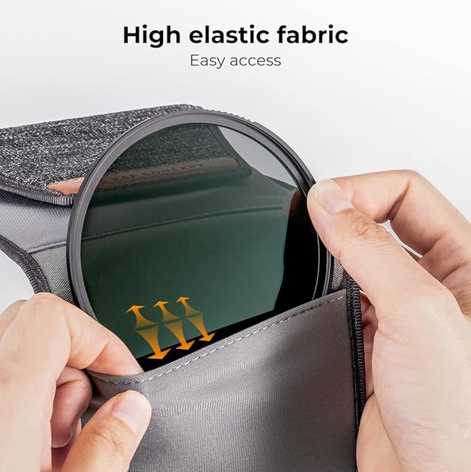 K&F Concept Optics Lens Filter Case, Holds 3 Filters Up to 62mm, Water & Dust Resistant Durable Protective Case, Folding Carry Pouch for Round or Square Filters for Canon Nikon Sony Camera Filters
