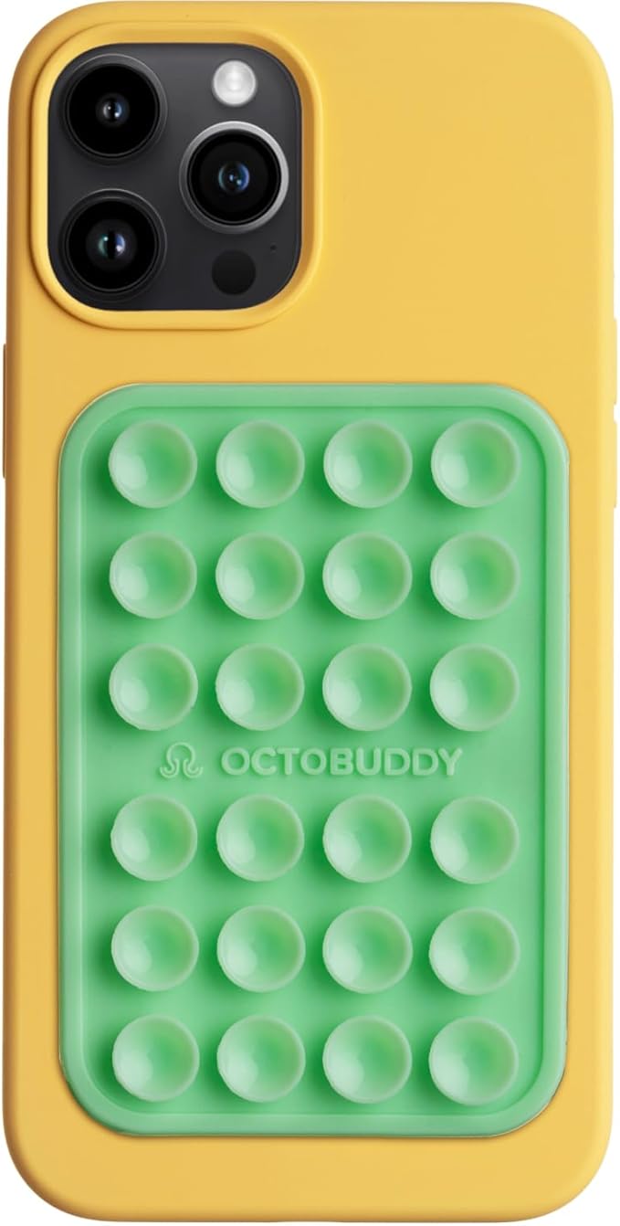 OCTOBUDDY Classic MAX - Silicone Suction Phone Case Adhesive Mount - Hands-Free, Strong Grip Holder for Selfies and Videos - iPhone and Android Compatible - 2.6″ x 3.9″