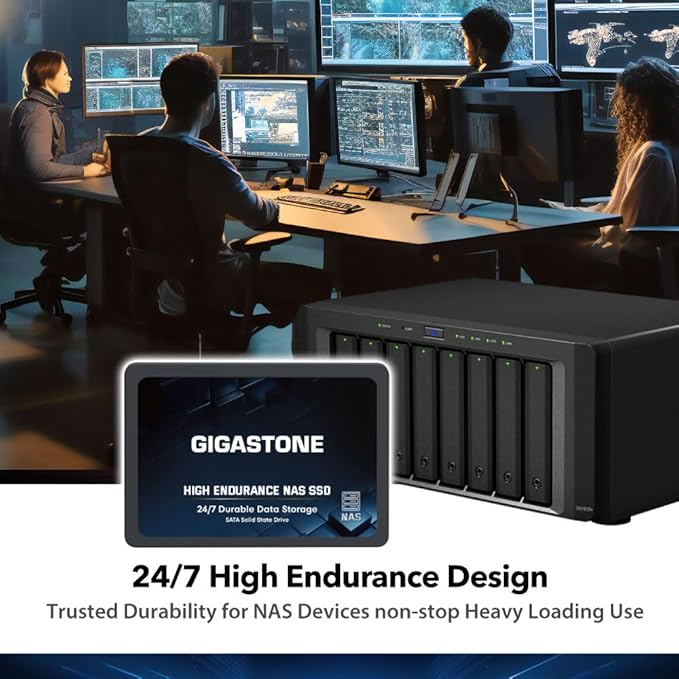 Gigastone 1TB NAS SSD Drive (12-Pack) 24/7 Durable TLC High Endurance RAID Data Storage Network Attached Storage 2.5" SATA Internal Solid State Hard Drives