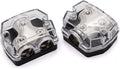 2 Way Power Distribution Block 1x 0 GA in 2X 0 GA Out Circuit Protector Distribution Connecting Blocks for Car Audio Splitter,2Pcs