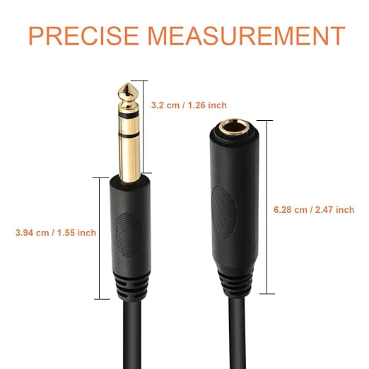 Tisino 1/4 Extension Cable 20 ft, Headphone Extension Cable Quarter inch TRS Male to Female Stereo Guitar Extension Cable Cord