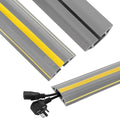 Floor Cord Cover 10Ft Heavy Duty PVC Floor Cable Protector Electric Cord Hider Cable Management Floor Strip Extension Cord Covers Cable Raceway for Wires on Floor Inner Channel 1.36" W x 0.43" H -Gray