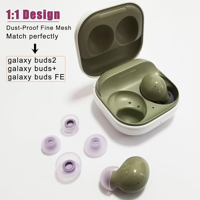 Silicone Ear Tips for Galaxy Buds 2 Replacement Earbud Tips, 6 Pairs LMS Purple