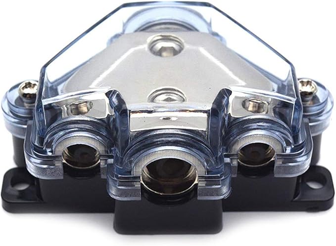 1pc Distribution Block 1 in 3 Ways Out Power Distribution Block Car Audio 1x4 Gauge Input 3x8 Gauge Output Ground Distribution Block for Automotive