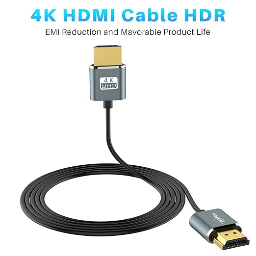 Twozoh Slim 4K HDMI Cable 6.6FT 10 Pack, Ultra Thin & Flexible Skinny HDMI to HDMI 2.0 Cord Support 4K/60HZ 18gbps Laptop, Monitor, PS5, PS4, Xbox One, Fire TV