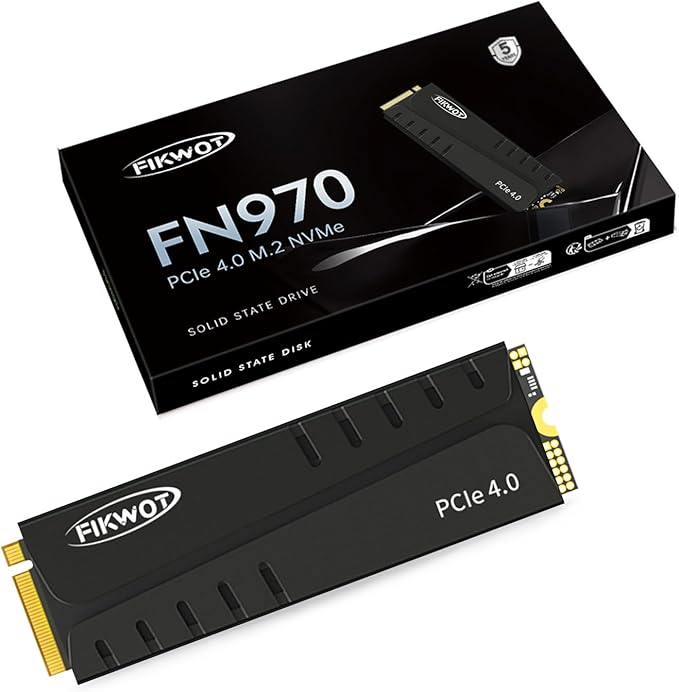 FN970 2TB M.2 2280 PCIe Gen4 x4 NVMe 1.4 Internal Solid State Drive with Heatsink - Speeds up to 7,400MB/s, Configure DRAM Cache, Compatible PS5 Internal SSD