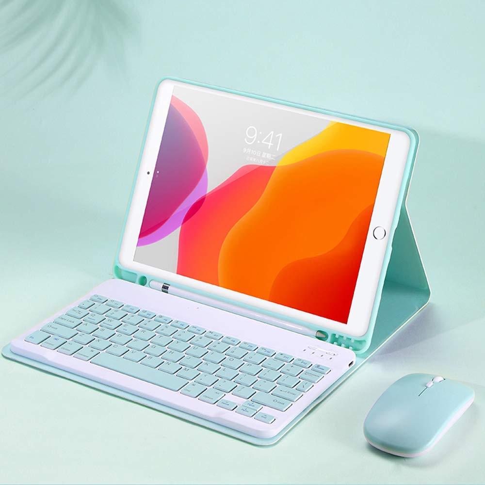 Keyboard Case for iPad Mini 7th(A17 Pro) 2024/Mini 6th Generation with Mouse,Case for iPad mini7/mini6 with Detachable Wireless Bluetooth Keyboard Pencil Holder Slim Smart Cover, Sky Blue