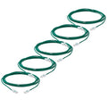 TRUECABLE Cat6 Component Rated Patch Cable, Unshielded (U/UTP), 14ft, Green, 28AWG Solid Copper, Snagless 10G High-Speed Ethernet Cable, PoE++ 4PPoE 100W, UL Listed, RoHS-3, 5 Pack