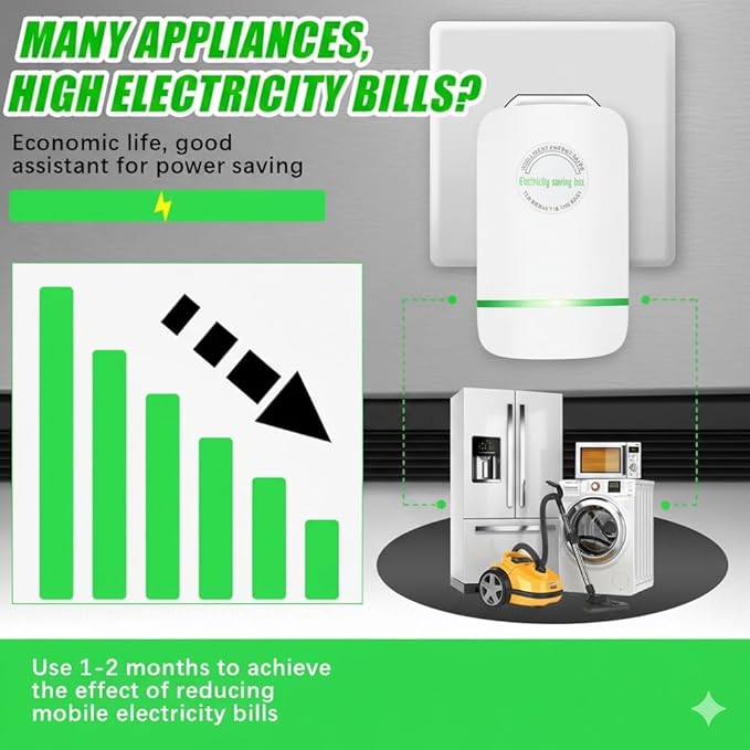 Elon-musk's Electricity Saving Box Stop Watt Stopwatt Energy Saving Device Save Energy Saving Device Energy Saving Power Strip for Home Office US Plug 90v-250v 30kw Rated Green (5PCS)